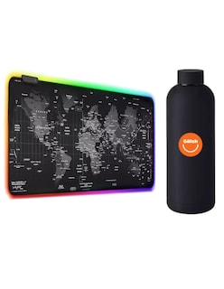 Foto 1 | Foto 1 | Alfombrilla De Ratón Led Grande Color Negro + Gratis Termo Güish De Regalo