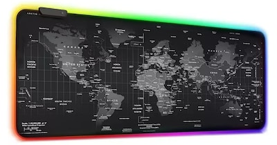 Foto 1 | Foto 1 | Xtellar Alfombrilla De Ratón Led Rgb De Lujo Tamaño Grande Estética Visual De Mapa Mundial