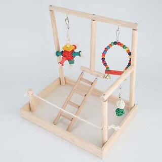 Foto 1 | Foto 1 | Escalera De Madera Para Pájaros Huoguo Parrot, Columpio Y Escalada - Venta Internacional.