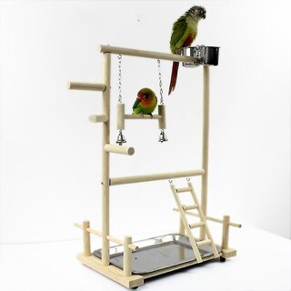 Foto 1 | Foto 1 | Sillas De Juego Bird Toys Para Loros Con Taza, Bandeja, Puente De Madera - Venta Internacional.