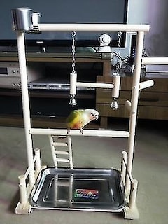 Foto 4 | Foto 4 | Sillas De Juego Bird Toys Para Loros Con Taza, Bandeja, Puente De Madera - Venta Internacional.