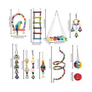 Foto 3 | Foto 3 | Juguetes para Loros y Aves Eo Safe Imports Esi-17250 Multicolor con Escalera y Campana 15 Piezas