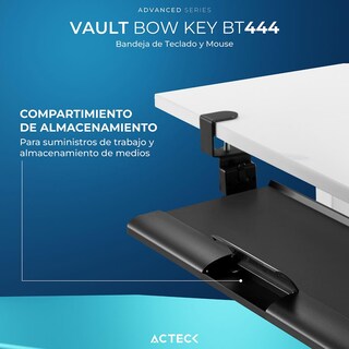 Foto 5 | Foto 5 | Bandeja De Teclado Y Mouse Acteck Vault Bow Key Bt444 Reposamuñecas Inclinación Ajustable Negro Ac-9