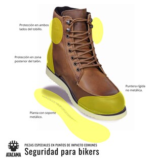 Foto 7 | Foto 7 | Bota Atacama Evel Café Protección Biker Calzado para Moto de Piel