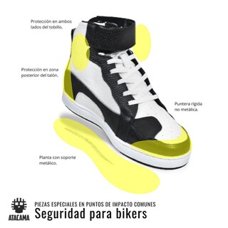 Foto 7 | Foto 7 | Tenis Atacama James Blanco Protección Biker Calzado Bota Para Moto De Piel