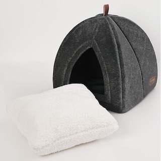 Foto 3 | Foto 3 | Cama Tipo Cueva Para Gatos Y Perros Pequeños Sanlin Beans, Color Gris Oscuro - Venta Internacional.