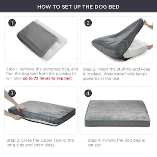 Foto 5 | Foto 5 | Cama Para Perros, Totalmente Impermeable, Gruesa, Hasta 36 Kg, Gris - Venta Internacional.