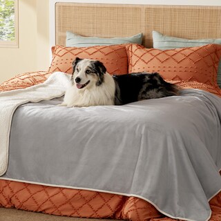 Foto 1 | Foto 1 | Manta Impermeable Para Cama, Forro Polar Sherpa, Color Gris Claro - Venta Internacional.