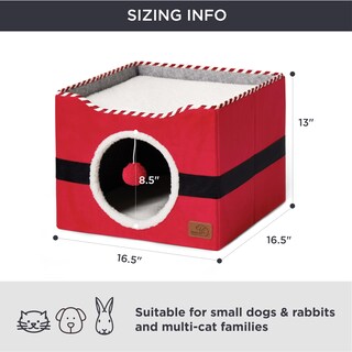 Foto 6 | Foto 6 | Cama Para Gatos Bedsure Para Gatos De Interior Con Bola Esponjosa Roja - Venta Internacional.