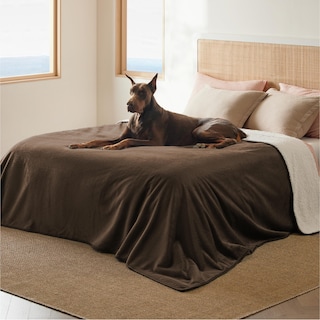 Foto 1 | Foto 1 | Manta Impermeable Para Cama Sherpa Fleece King Brown - Venta Internacional.