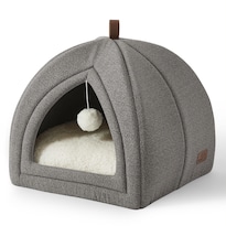 Cat Bed Bedsure 2 En 1 Cat Cave House, Tienda De Campaña Con Almohada, Color Gris - Venta Internacional.
