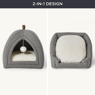 Foto 5 | Foto 5 | Cat Bed Bedsure 2 En 1 Cat Cave House, Tienda De Campaña Con Almohada, Color Gris - Venta Internacional.