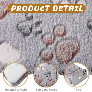 Foto 3 | Foto 3 | Paquete De 4 Alfombrillas Para Mascotas, Forro Polar Reversible Ultrasuave Para Animales Pequeños - Venta Internacional.