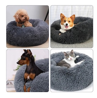 Foto 5 | Foto 5 | Cama De Felpa, Cama Para Perro Y Gatodiámetro 60cm Gris