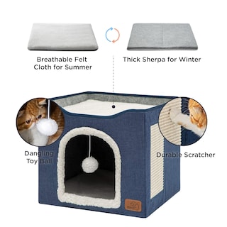 Foto 3 | Foto 3 | Cama Para Gatos Bedsure Cat Cave Para Gatos De Interior Con Almohadilla Rascadora B - Venta Internacional.