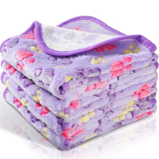 Foto 1 | Foto 1 | Manta Polar Con Estampado De Patas Y Tatuajes Para Mascotas, Cachorros Y Gatos, Color Morado - Venta Internacional.