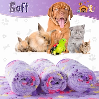 Foto 4 | Foto 4 | Manta Polar Con Estampado De Patas Y Tatuajes Para Mascotas, Cachorros Y Gatos, Color Morado - Venta Internacional.