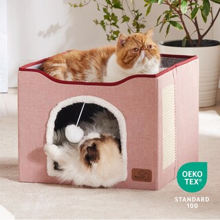 Foto 5 | Foto 5 | Cama Para Gatos Bedsure Cat Cave Para Gatos De Interior Con Almohadilla Para Rascar, Rosa - Venta Internacional.