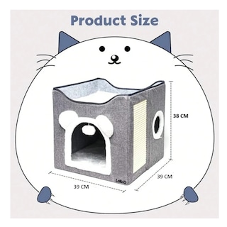 Foto 2 | Foto 2 | Casa Y Cama Plegable Para Gato Con Cojín Suave Bola De Pelo Lab.g, Gris Blanco