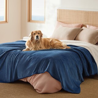 Foto 1 | Foto 1 | Manta Impermeable Para Cama Sherpa Fleece Blue Queen - Venta Internacional.