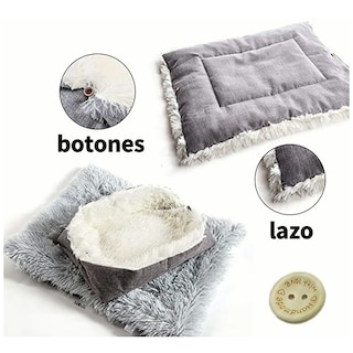 Foto 3 | Foto 3 | Cama Para Mascotas 2 En 1 Mascotas  Suave Manta Lavable Lab.g Gris