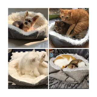 Foto 4 | Foto 4 | Cama Para Mascotas 2 En 1 Mascotas  Suave Manta Lavable Lab.g Gris