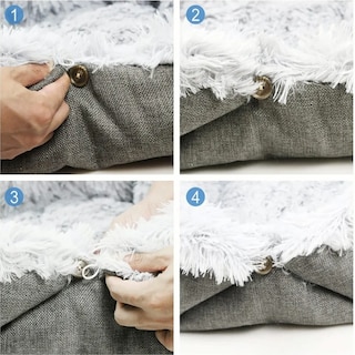 Foto 5 | Foto 5 | Cama Para Mascotas 2 En 1 Mascotas  Suave Manta Lavable Lab.g Gris