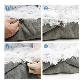 Foto 4 | Foto 4 | Cama Para Mascotas Suave Lab.g, Gris Claro Y Oscuro