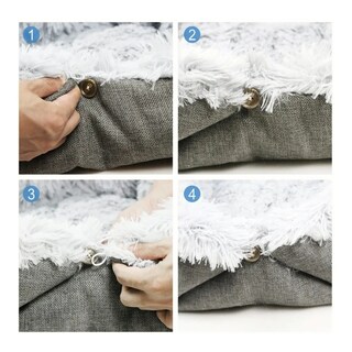 Foto 4 | Foto 4 | Cama Para Mascotas Suave Belug, Gris Claro Y Oscuro