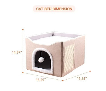 Foto 2 | Foto 2 | Casa Y Cama Plegable De Interior Para Gato Con Cojín Suave