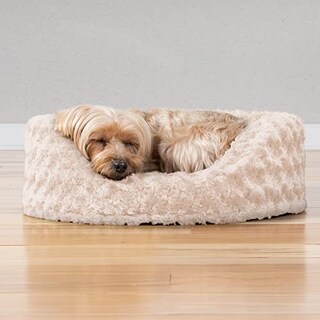 Foto 3 | Foto 3 | Cama Para Mascotas Furhaven Ultra Plush  Piel Rizada  Ovalada  Color Crema - Venta Internacional.