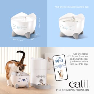 Foto 6 | Foto 6 | Fuente De Agua Para Gatos, Fuente Para Beber Catit Pixi, Color Verde - Venta Internacional.