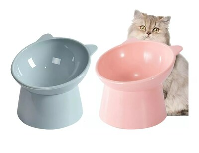 Foto 2 | Foto 2 | 2pz Plato Comedero Inclinado Elevado Para Gato Perro Mascota Color Gris Wünd