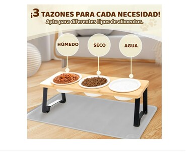 Foto 2 | Foto 2 | Comedero Gatos Xtellar de Cerámica Antideslizante y Alfombrilla 3 piezas