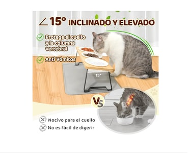 Foto 3 | Foto 3 | Comedero Gatos Xtellar de Cerámica Antideslizante y Alfombrilla 3 piezas