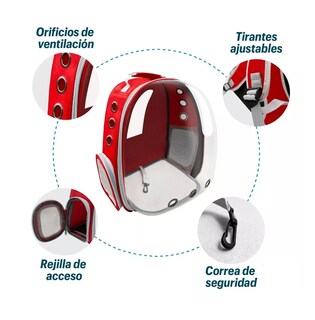 Foto 2 | Foto 2 | Mochila Transportadora para Mascota Pequeña color Rojo
