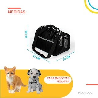 Foto 2 | Foto 2 | Bolso Transportador de Mascotas Poli Pets PP-TPMRBK-M color Negro con Franjas Reflectantes
