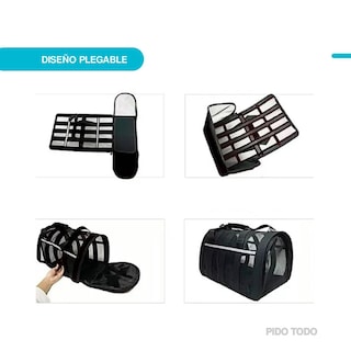 Foto 7 | Foto 7 | Bolso Transportador de Mascotas Poli Pets PP-TPMRBK-M color Negro con Franjas Reflectantes