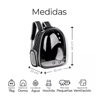 Foto 3 | Foto 3 | Mochila Back Pack Transportadora Gato Perro Mascota Pequeña