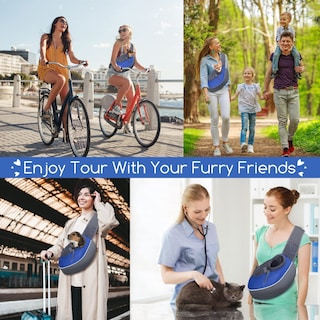 Foto 6 | Foto 6 | Bolsa De Hombro Portátil De Seguridad Para Viajes Con Bandolera Para Mascotas, Azul - Venta Internacional.