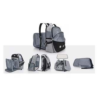 Foto 4 | Foto 4 | Mochila Transportadora Para Perros/gatos Expandible, Gris/negro