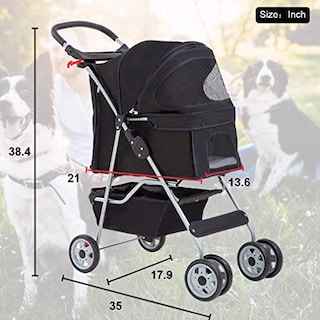 Foto 7 | Foto 7 | Transportín Plegable De Viaje Bestpet Stroller Para Gatos Y Perros - Venta Internacional.