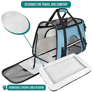 Foto 4 | Foto 4 | Transportín Para Mascotas Petami Premium Airline, Aprobado Por La Aerolínea, Azul - Venta Internacional.