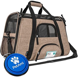 Foto 1 | Foto 1 | Transportín De Viaje Para Mascotas Petami Premium, Con Laterales Blandos, Color Marrón Jaspeado - Venta Internacional.