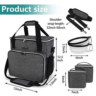 Foto 3 | Foto 3 | Bolsa De Viaje Para Mascotas Baglher Dog Con 2 Recipientes De Comida Y 2 Tazones - Venta Internacional.