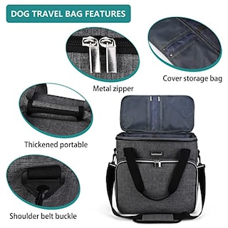Foto 4 | Foto 4 | Bolsa De Viaje Para Mascotas Baglher Dog Con 2 Recipientes De Comida Y 2 Tazones - Venta Internacional.