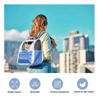 Foto 5 | Foto 5 | Mochila Back Pack Transportadora Gato Perro Mascota Pequeña Lab.g, Azul