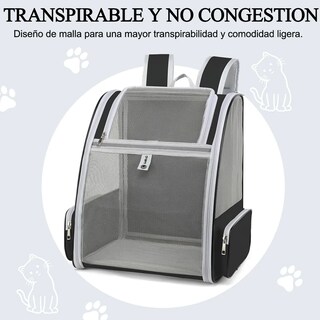 Foto 2 | Foto 2 | Mochila Transportadora Lab.g Para Perros/gatos Plegable Gris Negro