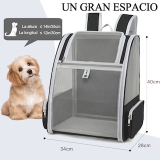 Foto 3 | Foto 3 | Mochila Transportadora Lab.g Para Perros/gatos Plegable Gris Negro