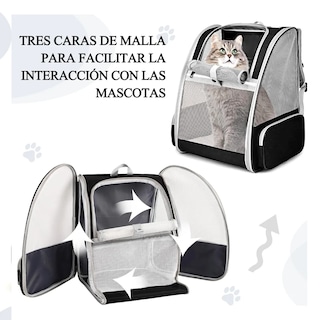 Foto 5 | Foto 5 | Mochila Transportadora Lab.g Para Perros/gatos Plegable Gris Negro